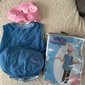 George Pig Blue Outfit with Pink Cap
